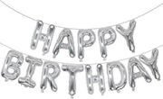 Folie-ballonnen 16 INCH / 40 CM met letters 'HAPPY BIRTHDAY' ZILVER (31266)