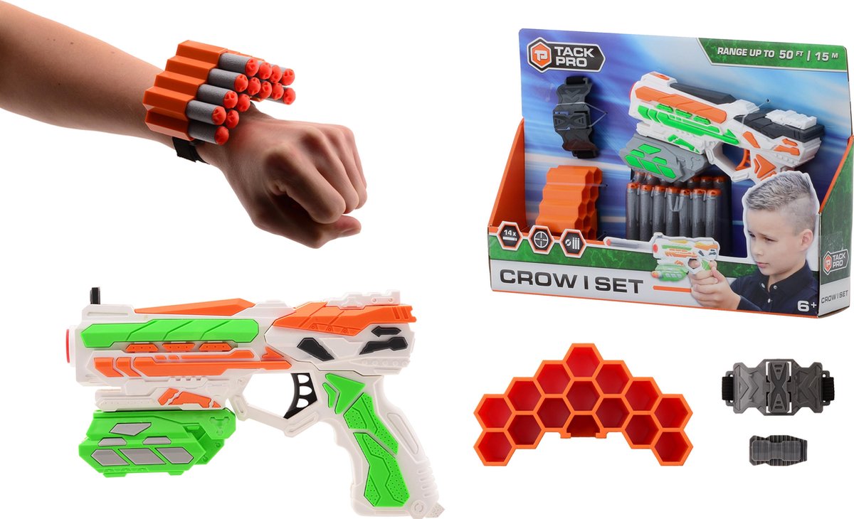 Tack Pro® Crow I set met 14 darts en accesoires