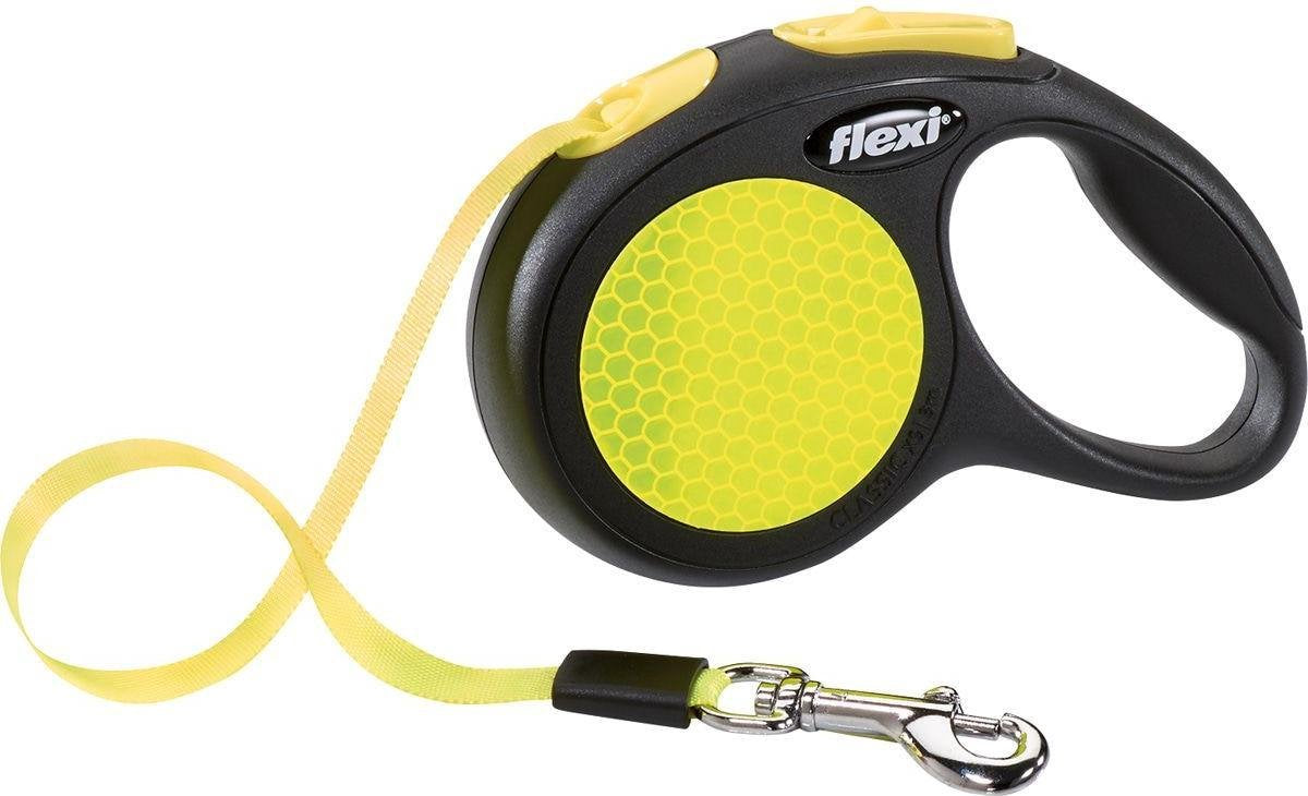 Flexi New Classic Tape - Hondenriem - Geel/Zwart - XS - 3 m