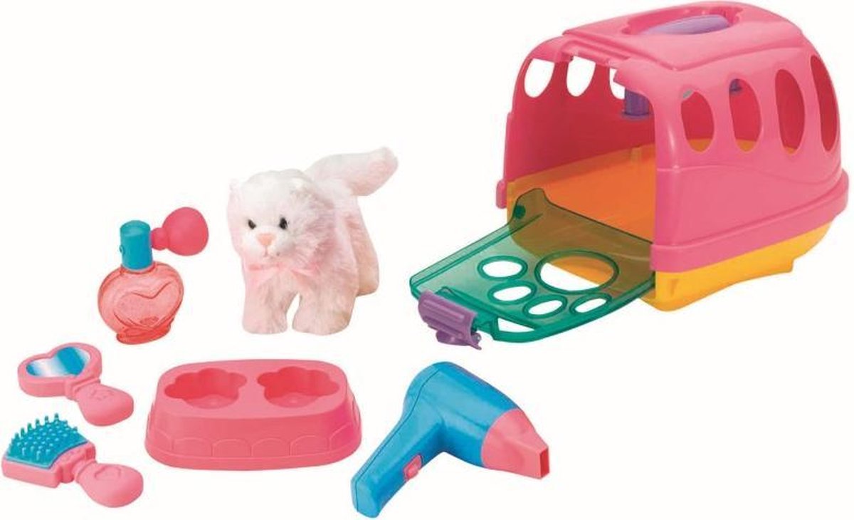 Kat in Draagmandje - met Accessoires