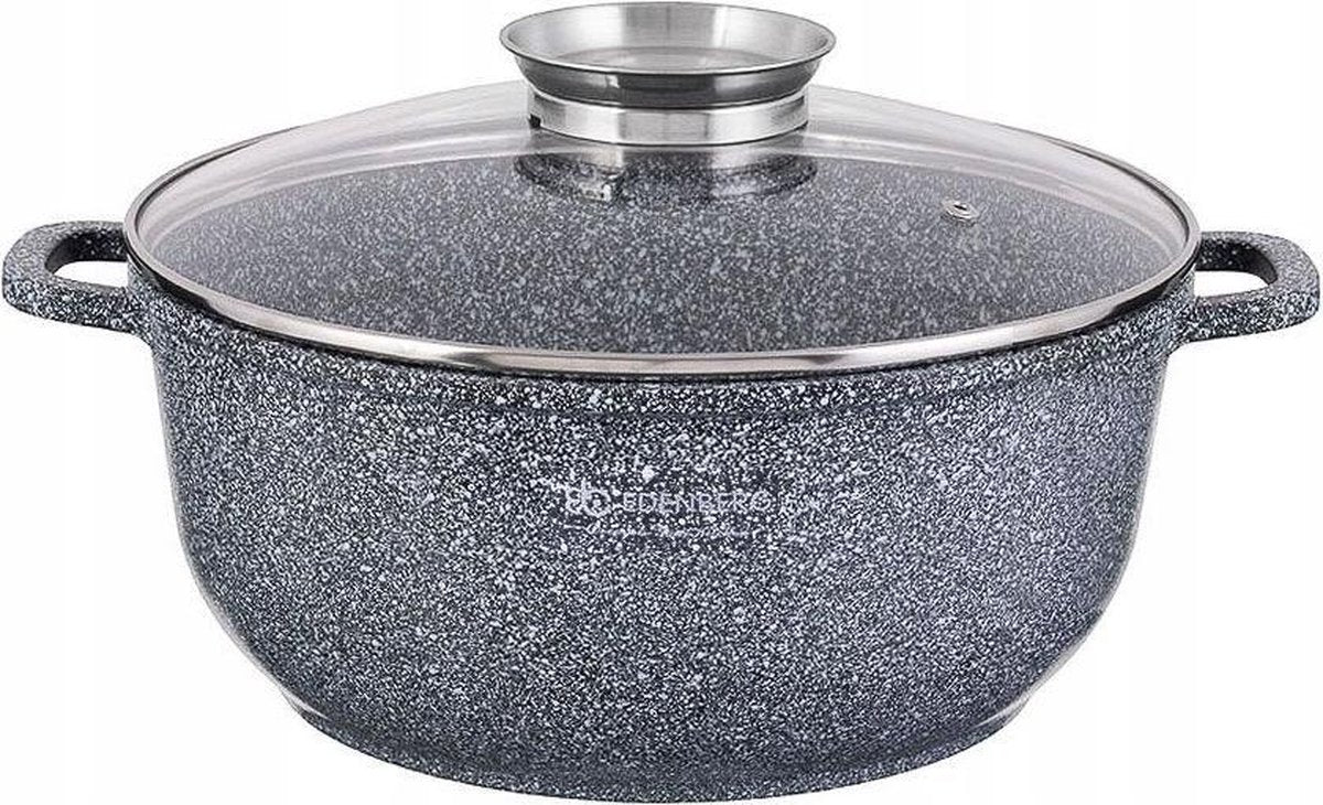 Edënbërg Stonetec Line - Luxe Aluminium Kookpan met Deksel - Ø 28cm - 6