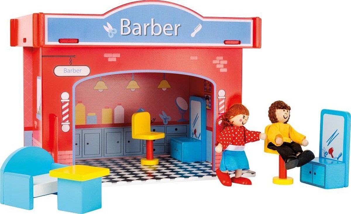 Houten poppenhuis kapsalon speelhuis Small Foot