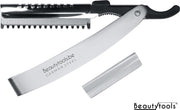 BeautyTools 2 in 1 Kappersmes/Feather Mes - Uitdunmes - Effileermes Voor Dik Haar + Scheermes voor nekhaartjes - (incl. 2 Feathermesjes) - (SR-1253) FS