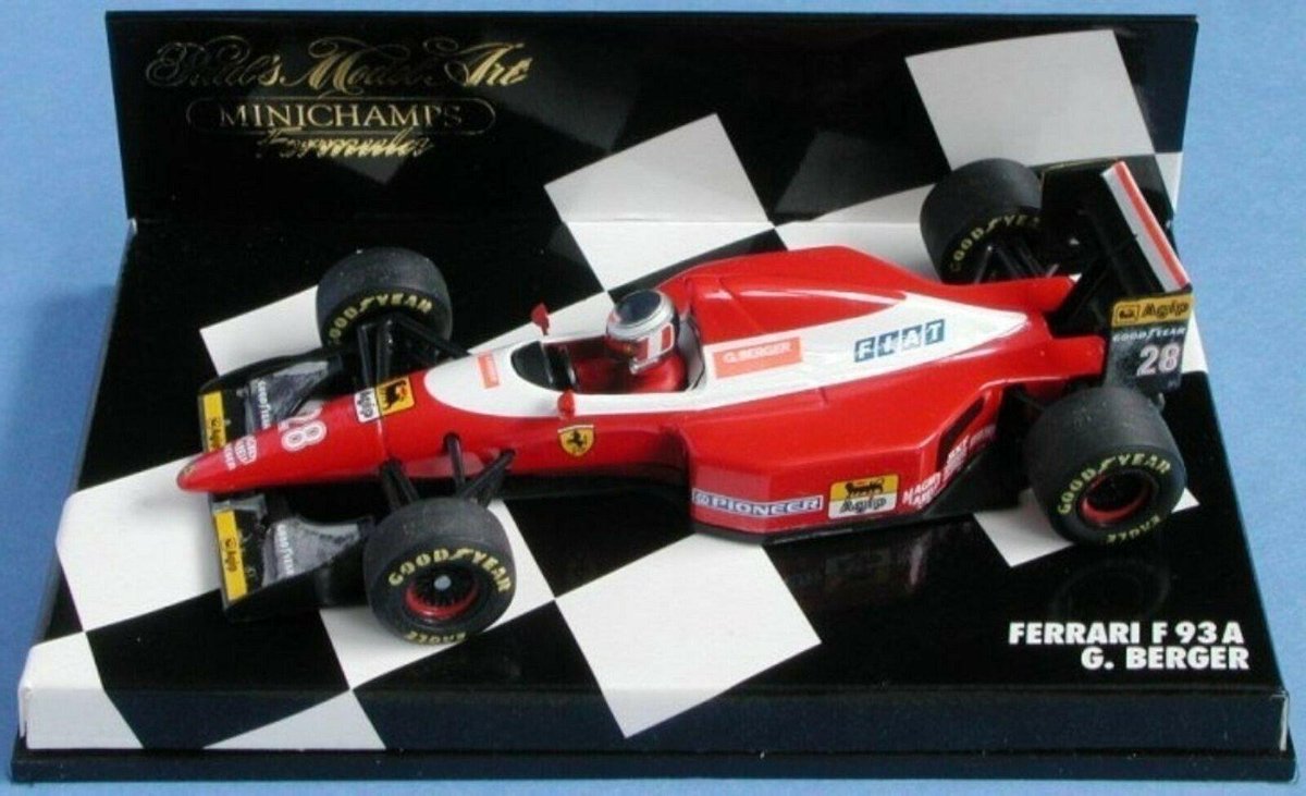 Ferrari F93A G. Berger (Rood) (12 cm) 1/43 MiniChamps - Modelauto - Schaalmodel - Model auto - Miniatuurautos - Miniatuur auto