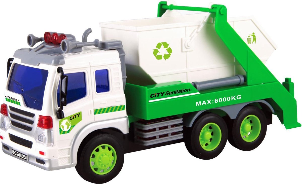 JollyVrooom - Containerwagen met licht en geluid - Schaal 1:16