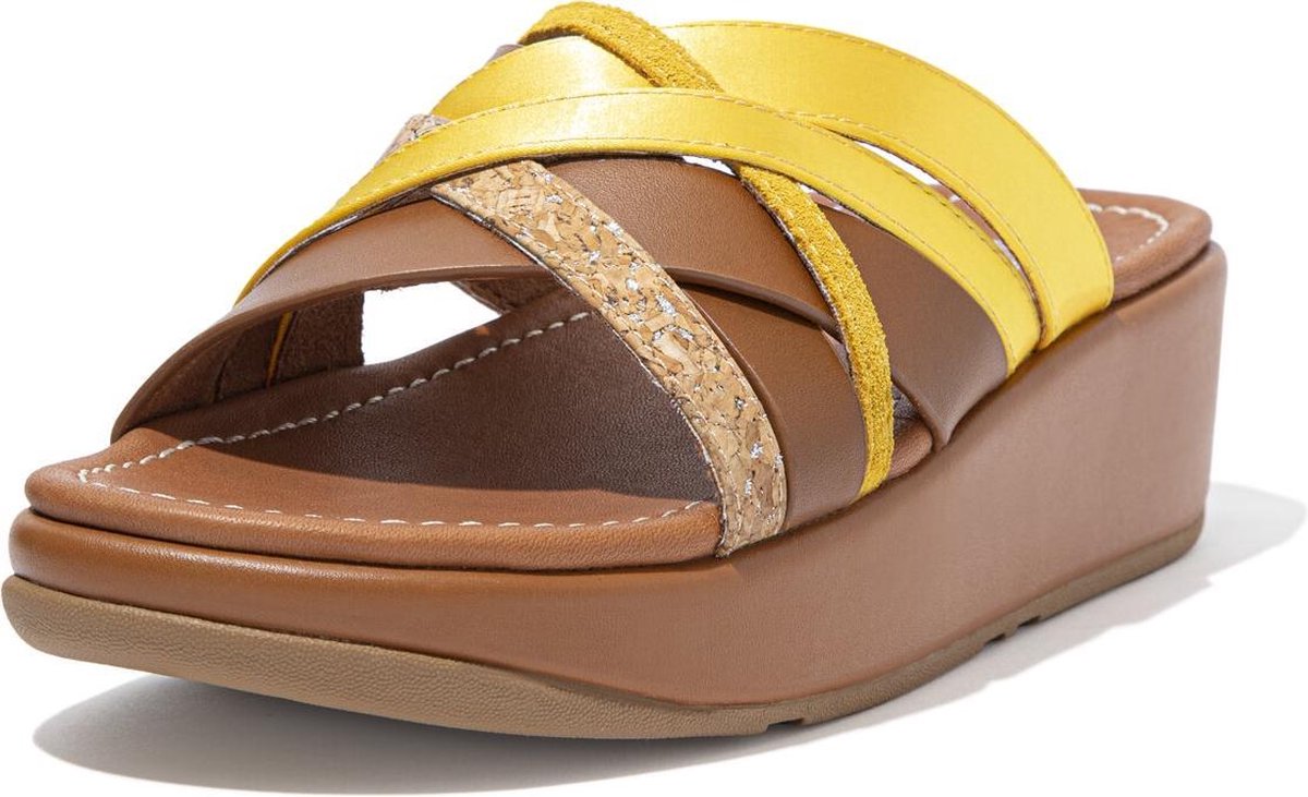 FitFlop  Vrouwen Slippers -  Kessia slides - Cognac - Maat 39
