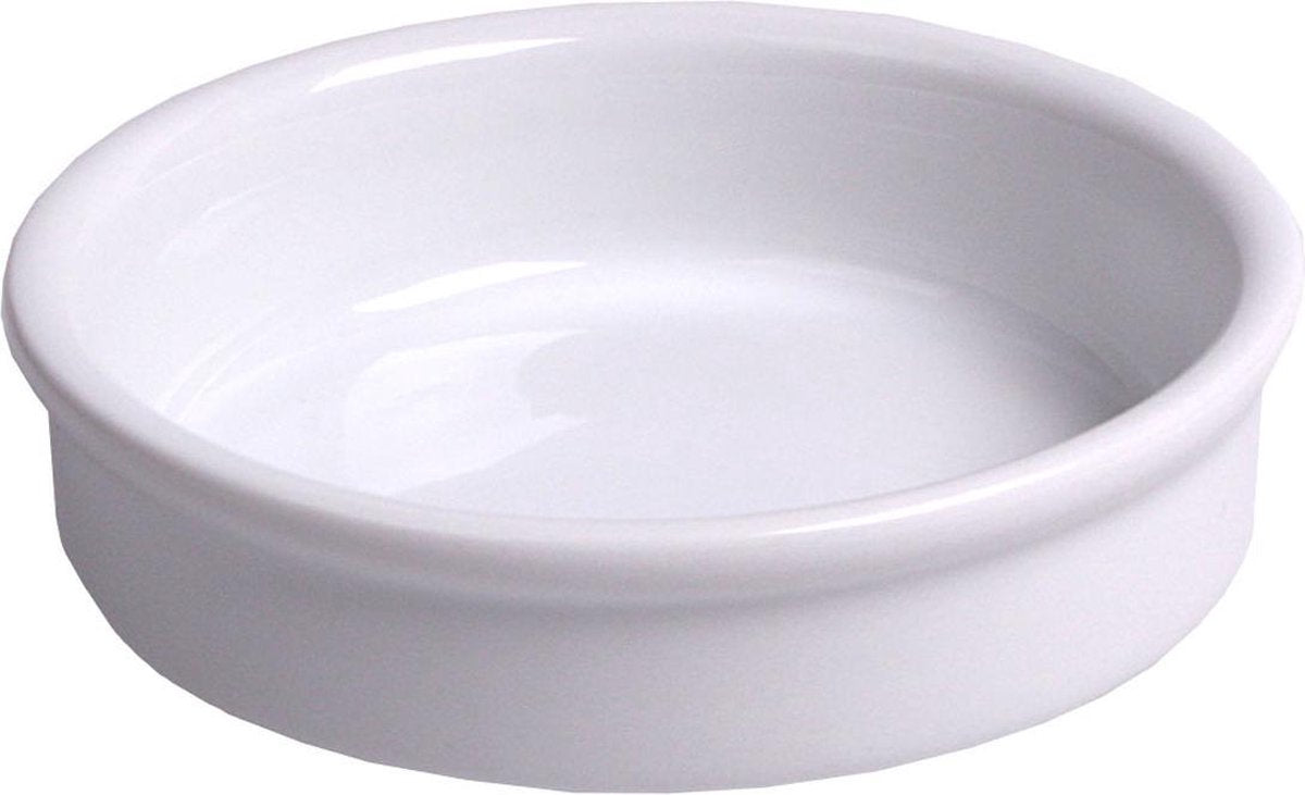 Ovenschaal rond 12x3cm wit