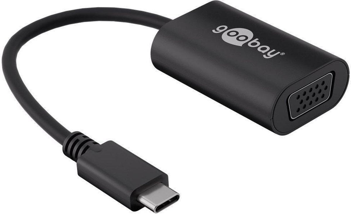 Goobay 38531 USB / VGA Adapter [1x USB-C stekker - 1x VGA-bus] Zwart 20.00 cm