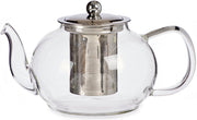 Glazen theepot 1100 ml met filter/infuser en handvat - Theepotten/theekannen van glas - Theepot met thee infuser