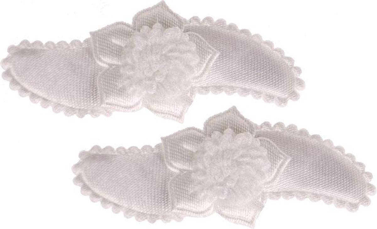 Haarspeldje  off-white met bloem