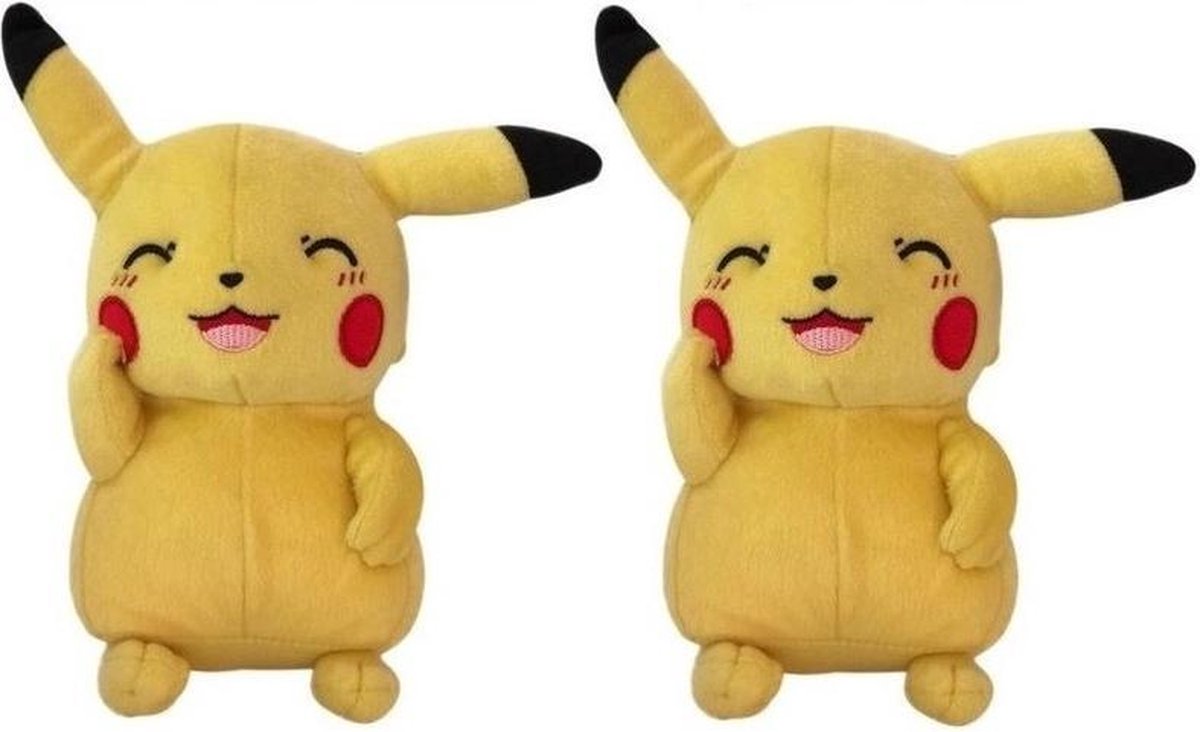 2 Stuks pluche Pikachu knuffel knipoog 20 cm - Pokemon knuffels - Speelgoed voor kinderen