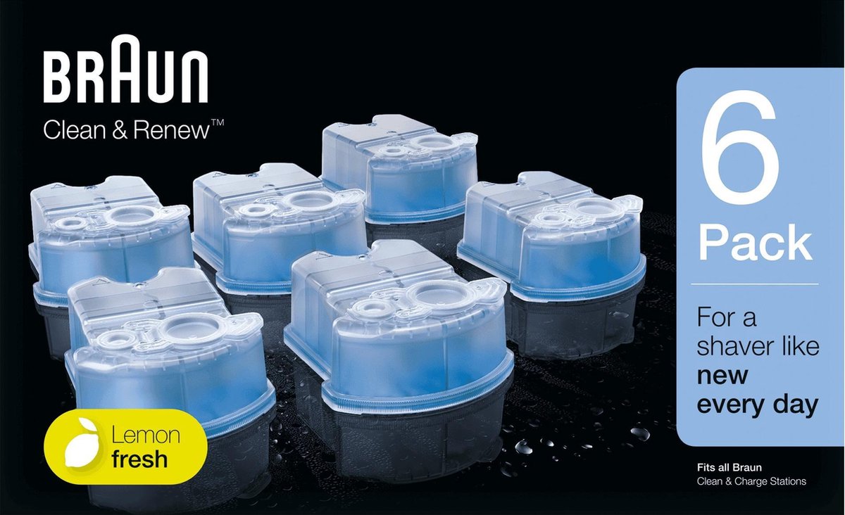 Braun Clean & Renew - 6 stuks - Reinigingsvloeistof Scheerapparaat