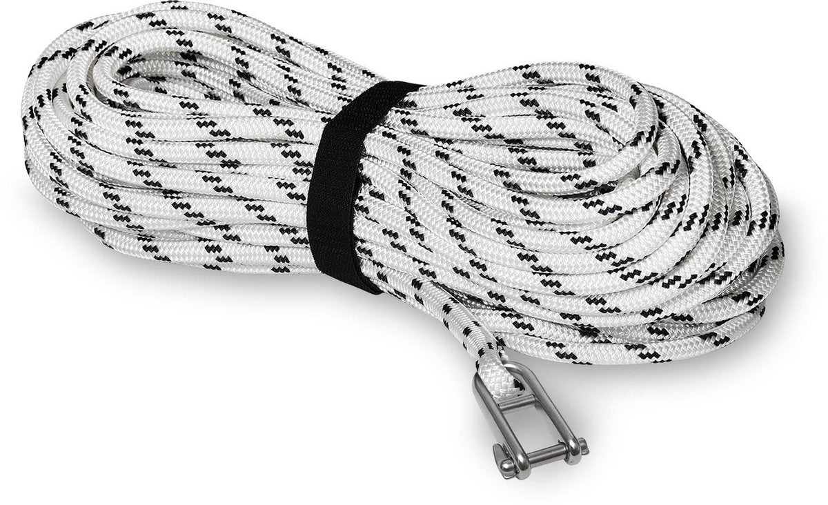 Grootzeilval kant en klaar 10mm 40 meter blauw D-shackle key pin