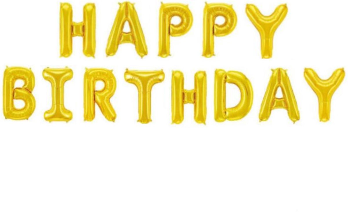 Happy Birthday Folie Ballon Goud Slinger Feestversiering Decoratie