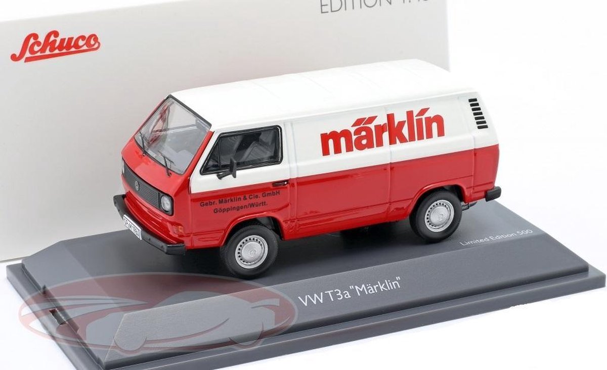 Volkswagen T3a Bestelwagen "Märklin" Rood / Wit 1:43 Schuco Limited 500 Pieces