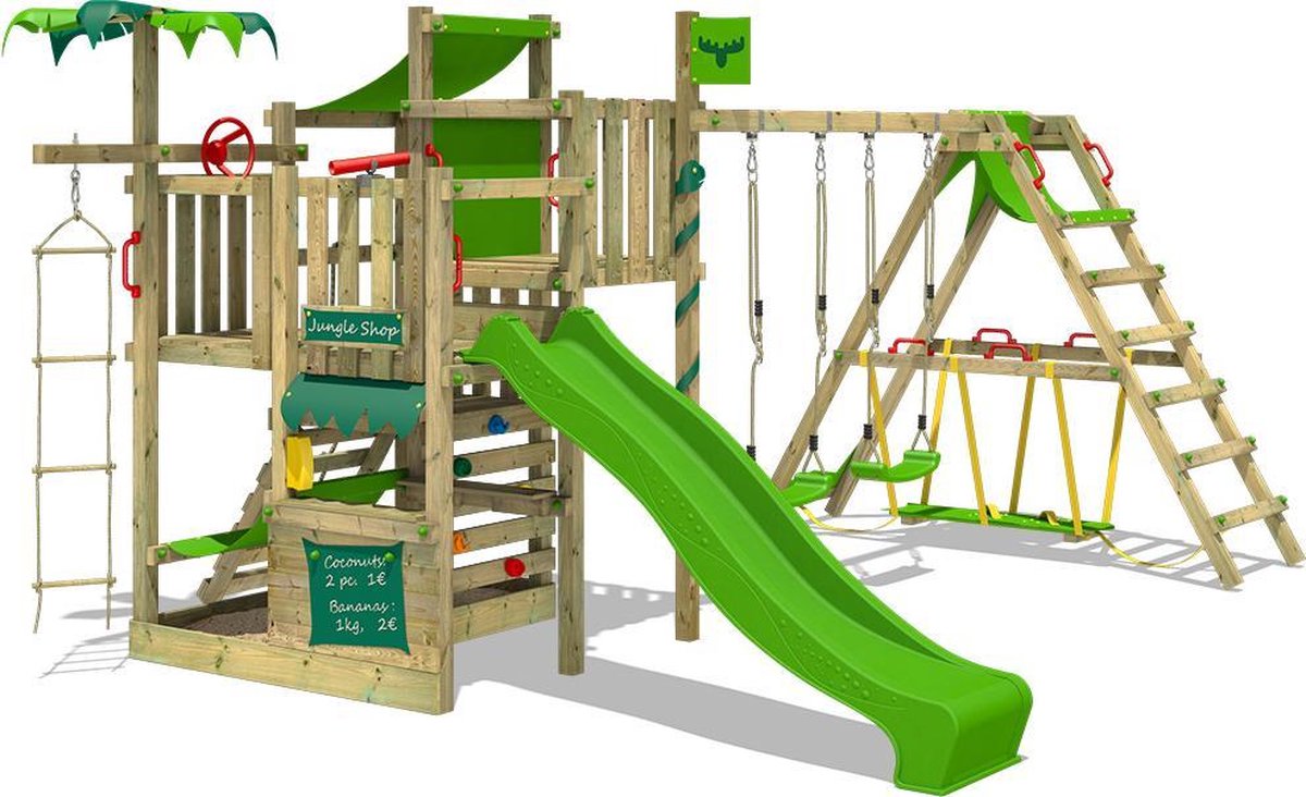FATMOOSE Klimtoren voor tuin CrazyCoconut met schommel
