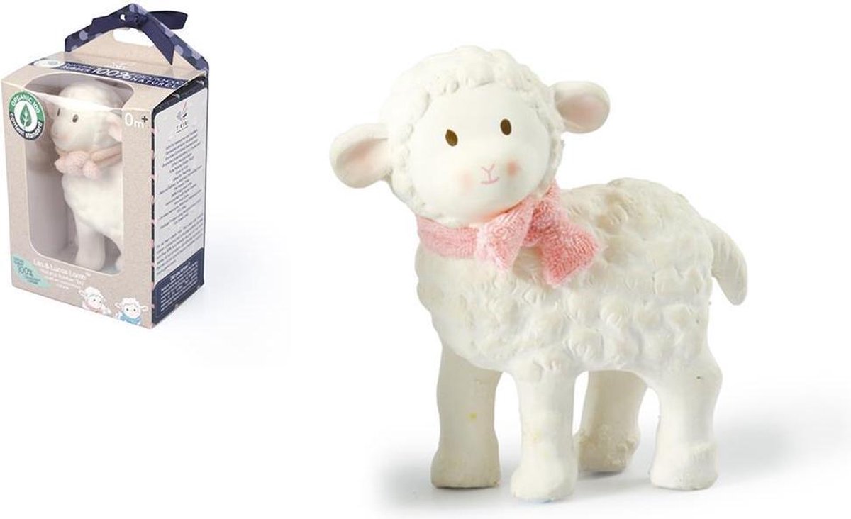 Tikiri Grijp-en Bijtspeelgoed Lammetje Lila 12 Cm Roze