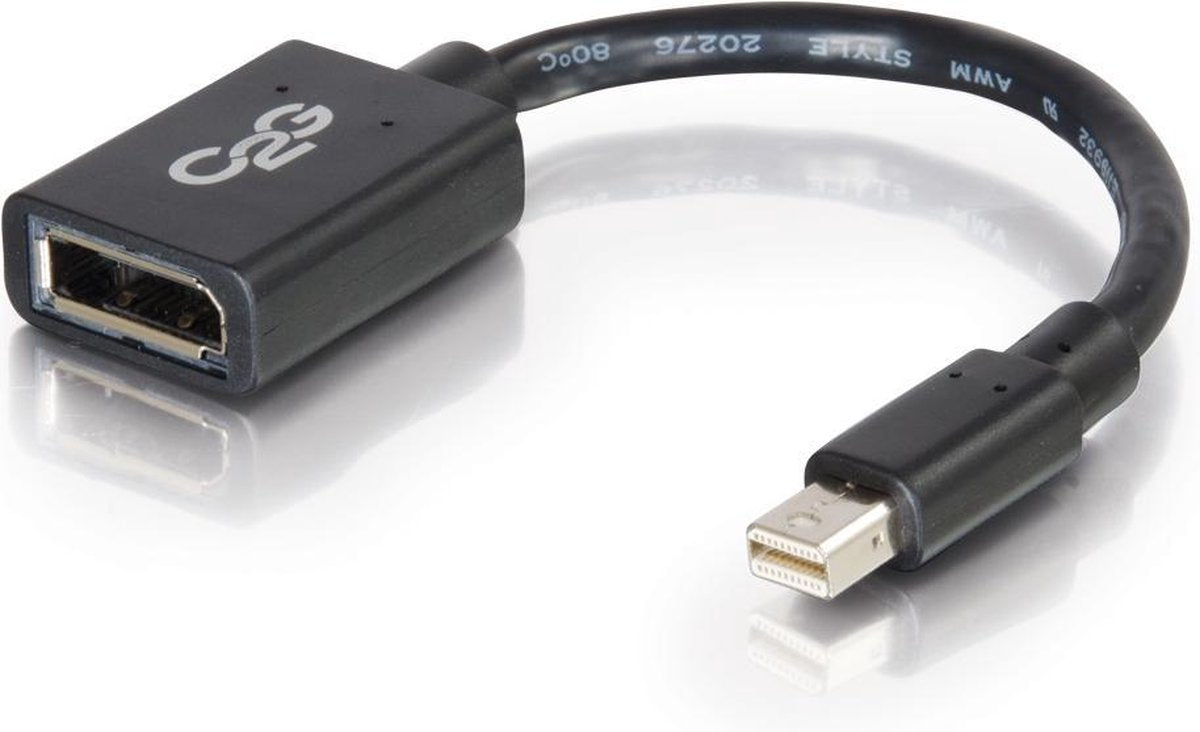 C2G 0.15m Mini DP M / DP F Zwart