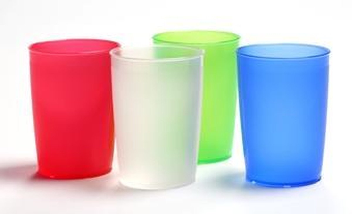 Eenvoudige drinkbeker van Melamine 250 ml - blauw transparant
