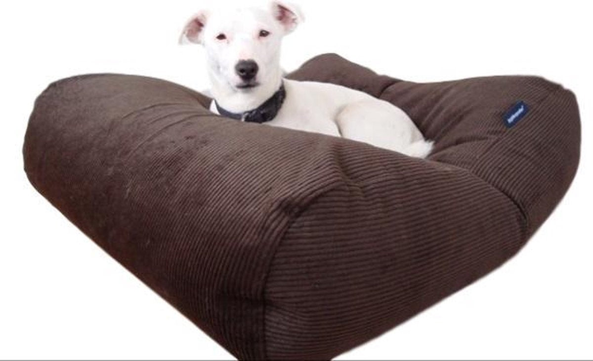 Dog's Companion hondenkussen M - 90 x 70 cm - chocolade bruin ribcord