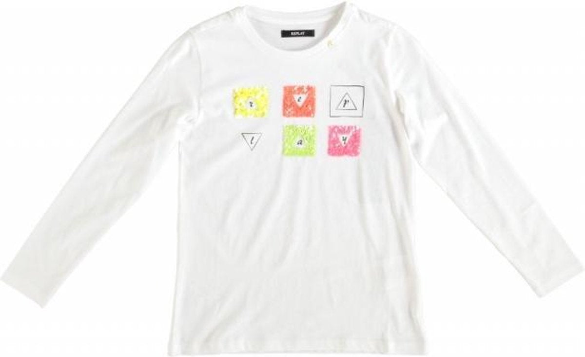 Replay witte longsleeve met pailletten Maat - 164