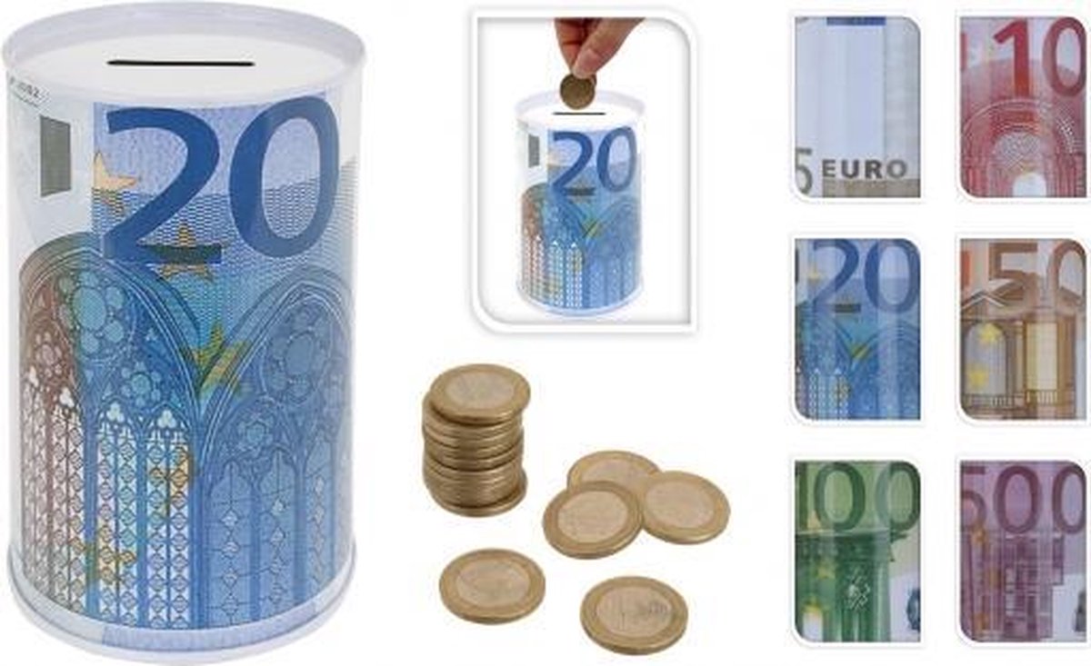 5 eurobiljet spaarpot 13 cm
