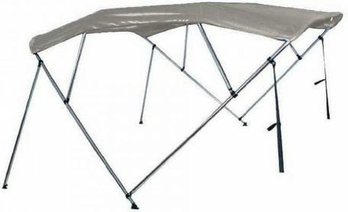 4 Boogs Biminitop Zonnetent PREMIUM H137 cm GRIJS Breedte 170-182 cm