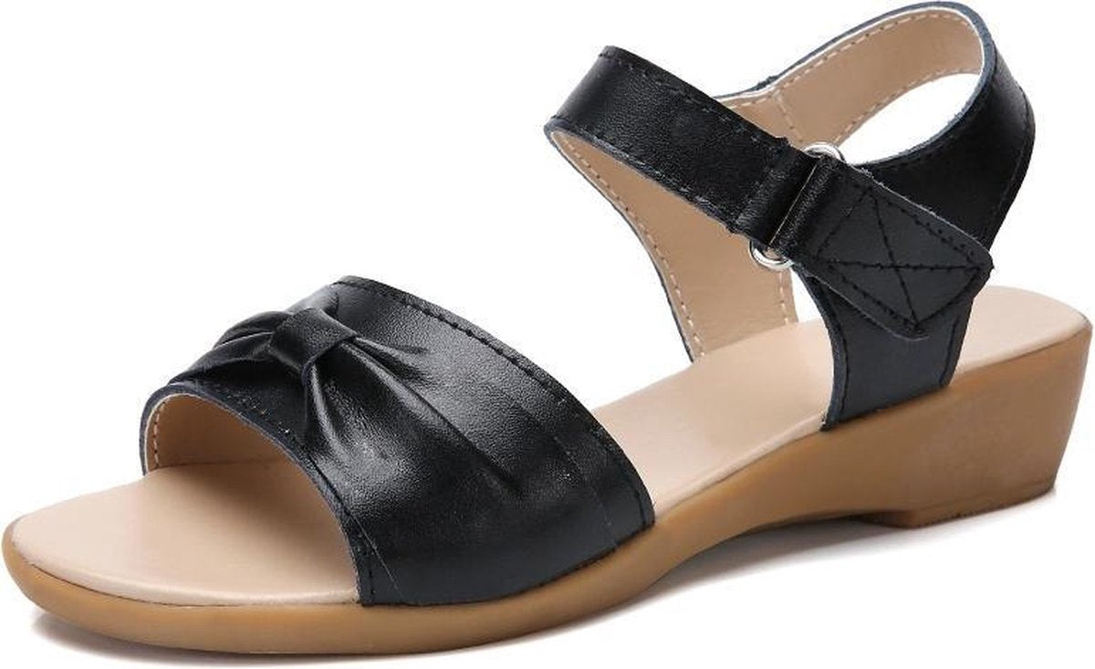 Casual Simple Antislip Slijtvaste Strik Dames Sandalen (Kleur: Zwart Maat: 38)