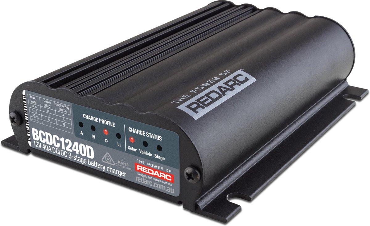 REDARC DUAL INPUT 12V 40A ONBOARD -DC-DC ACCULADER- BCDC1240D