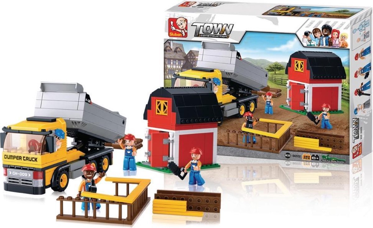 Sluban Town Construction - Grote Kiepwagen met schuur M38-B0552Sluban