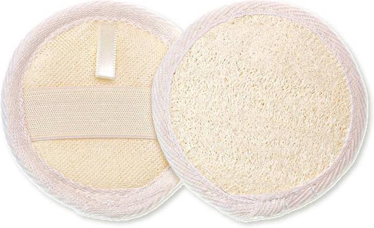 Herbruikbare loofah pads - scrub - mini - reusable scrubpad - 3 stuks - 8 cm - face - gezicht - borstel - brush - natuurlijk - sponsje