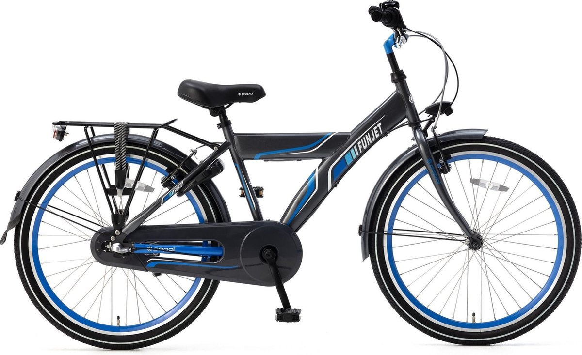 Supersuper Funjet N3 Kinderfiets - 24 inch - 3 versnellingen - Blauw/Grijs
