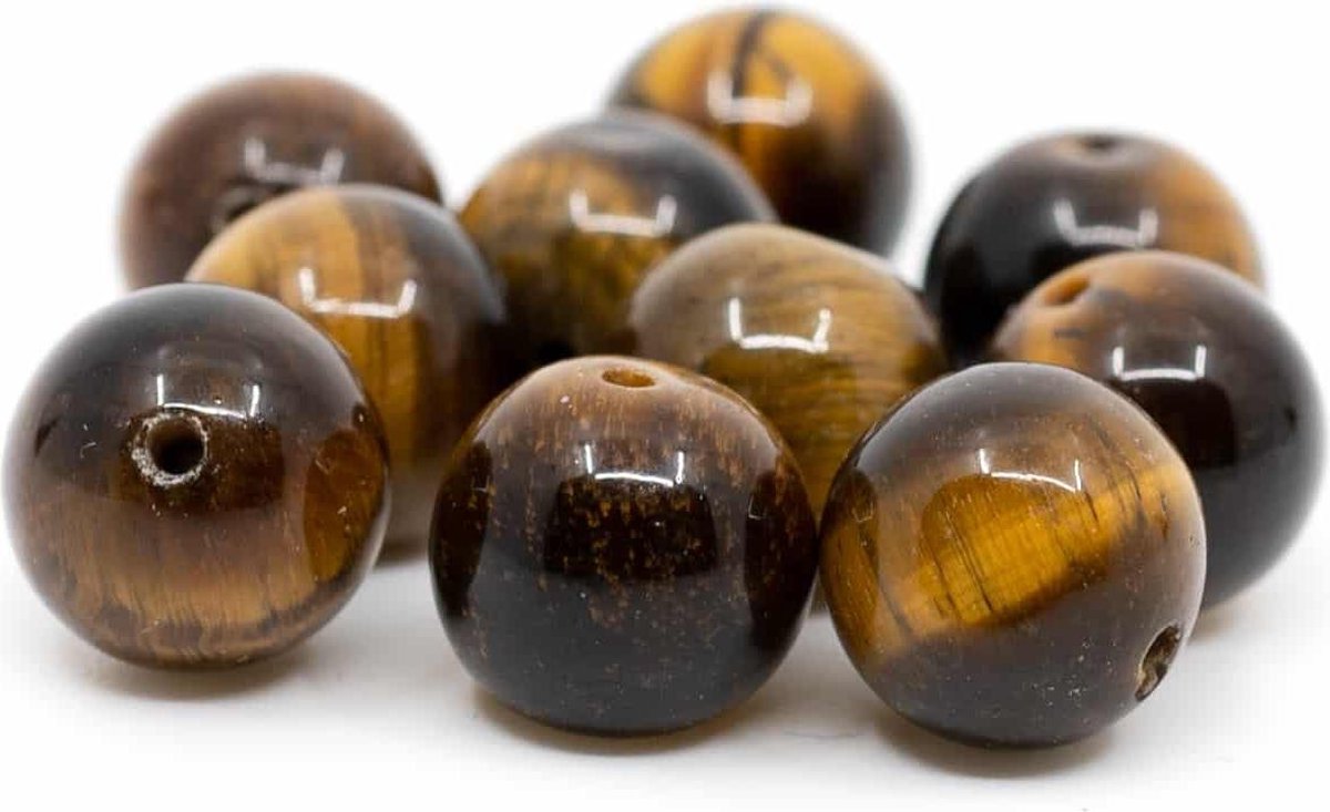 Edelsteen Losse Kralen Tijgeroog – 10 stuks (10 mm)
