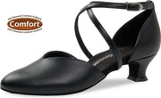 Diamant Dames Ballroom Dansschoenen 107-013-034 – Zwart Leer - Maat 38