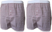 Embrator 2-stuks mannen Boxershort geruit wit/zwart/rood L