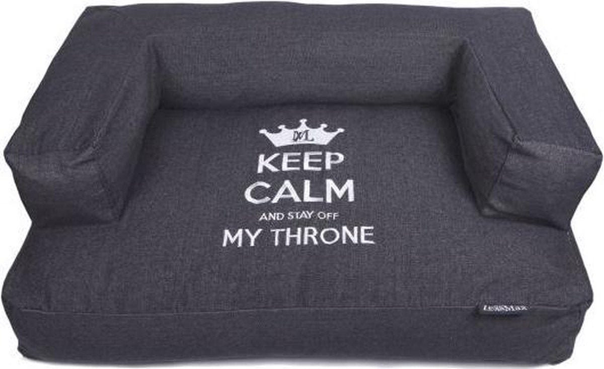 Lex & Max Keep Calm - Losse hoes voor hondensofa - 115x75x35cm - Zwart