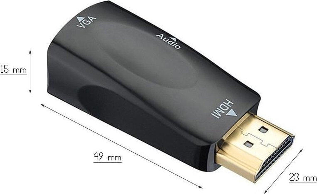 Hdmi Male Naar Vga 15 Pin Female Adapter Audio Kabel Converter Fhd 1080P 720P 480P Voor Pc laptop Tv Box Computer Display Projector