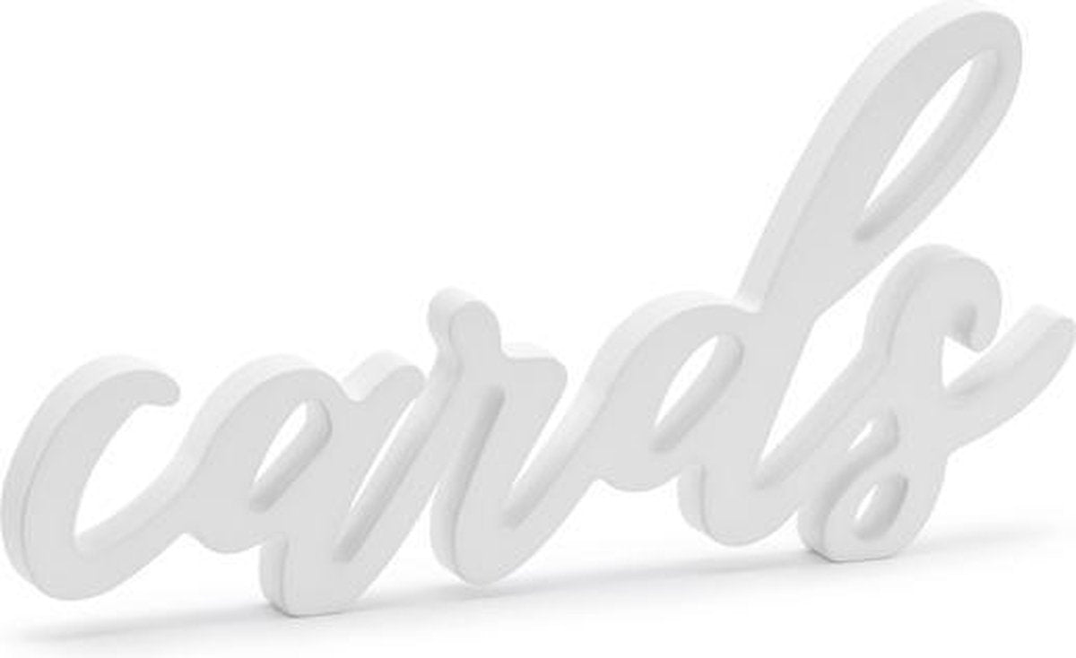 Cards - Houten decoratie - wit  20x10cm