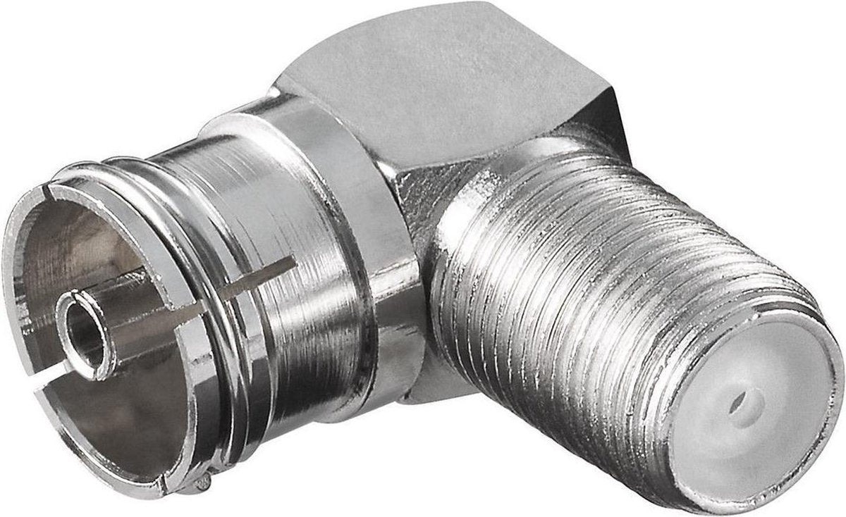 Transmedia F (v) - Coax IEC (v) haakse adapter