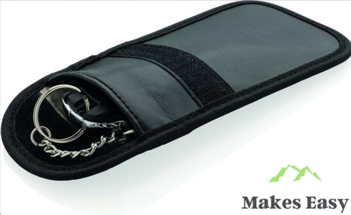 Makes Easy Anti diefstal RFID Autosleutel beschermhoes - Zwart