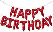 Folie-ballonnen 16 INCH / 40 CM met letters 'HAPPY BIRTHDAY'  ROOD