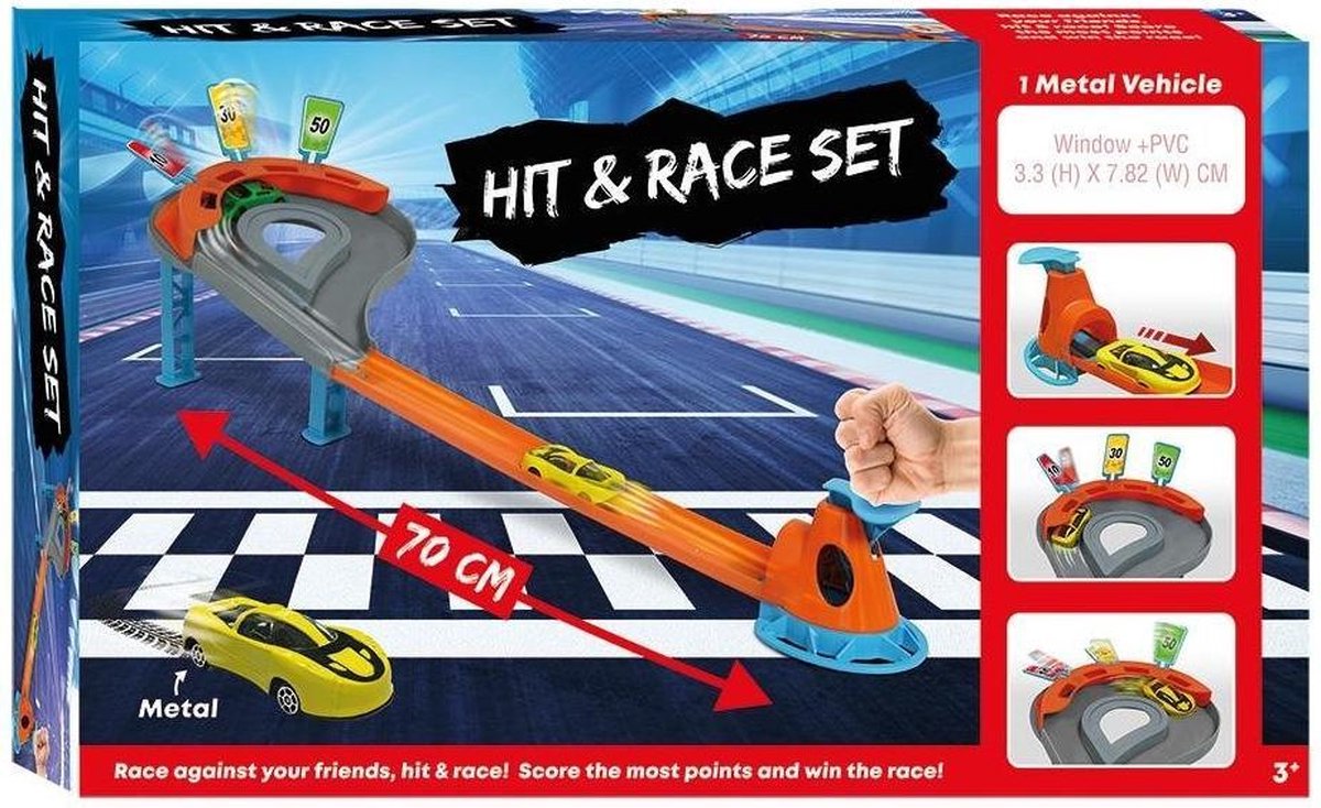 Racebaan Hit and Race Set met Auto