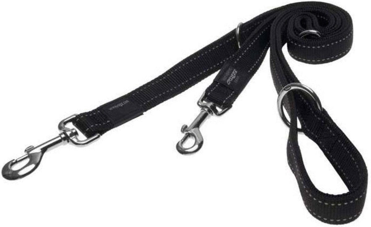 Rogz For Dogs Lumberjack Multipurpose Hondenriem - Zwart - 25mm x 1.6mtr
