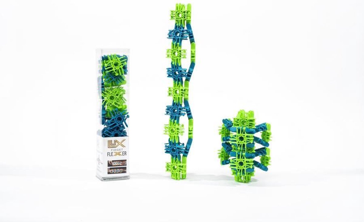 Lux Blox Fidget Flexers - Teal Blue & Neon Green