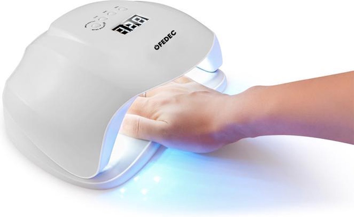 FEDEC LED Nageldroger voor Gelnagels - Geschikt voor elke Nagel Gellak - 36 LEDs - Wit