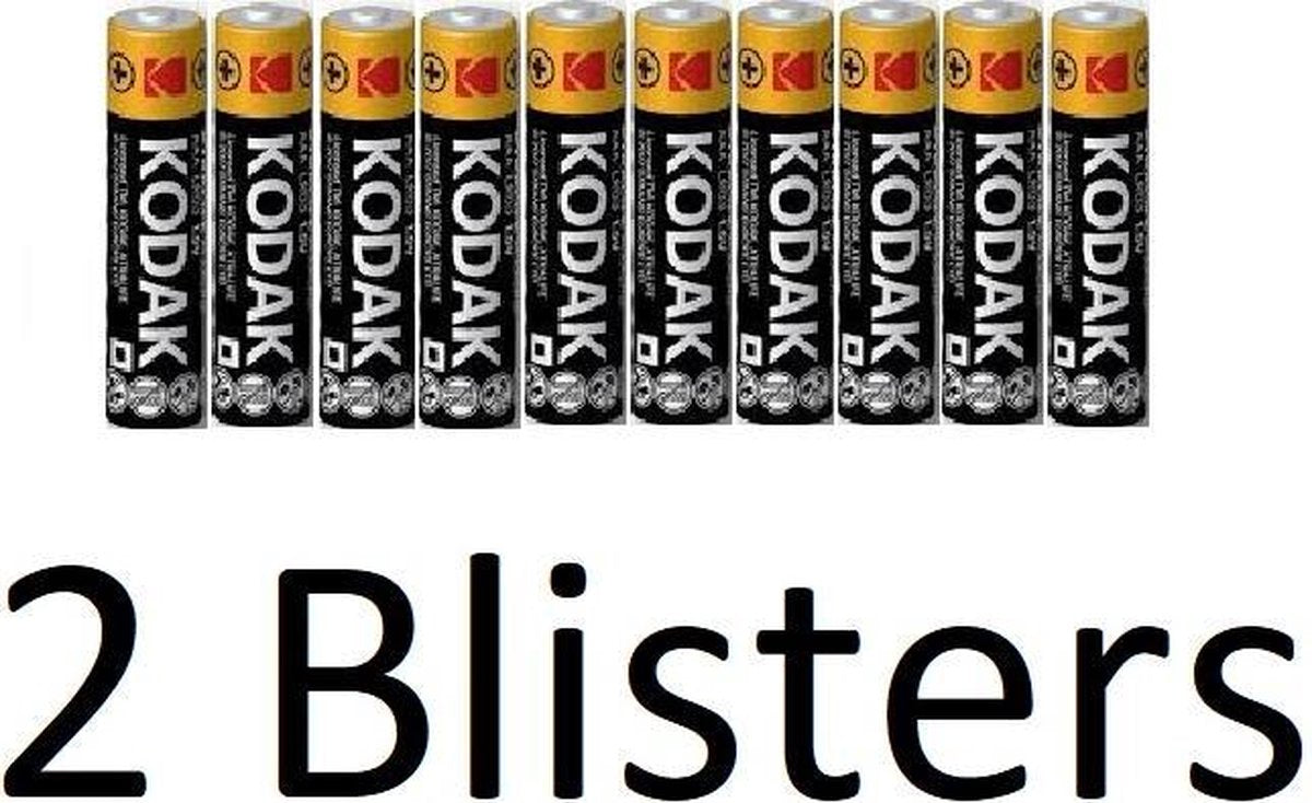 20 Stuks (2 Blister a 10 st) kodak xtralife AAA Batterijen