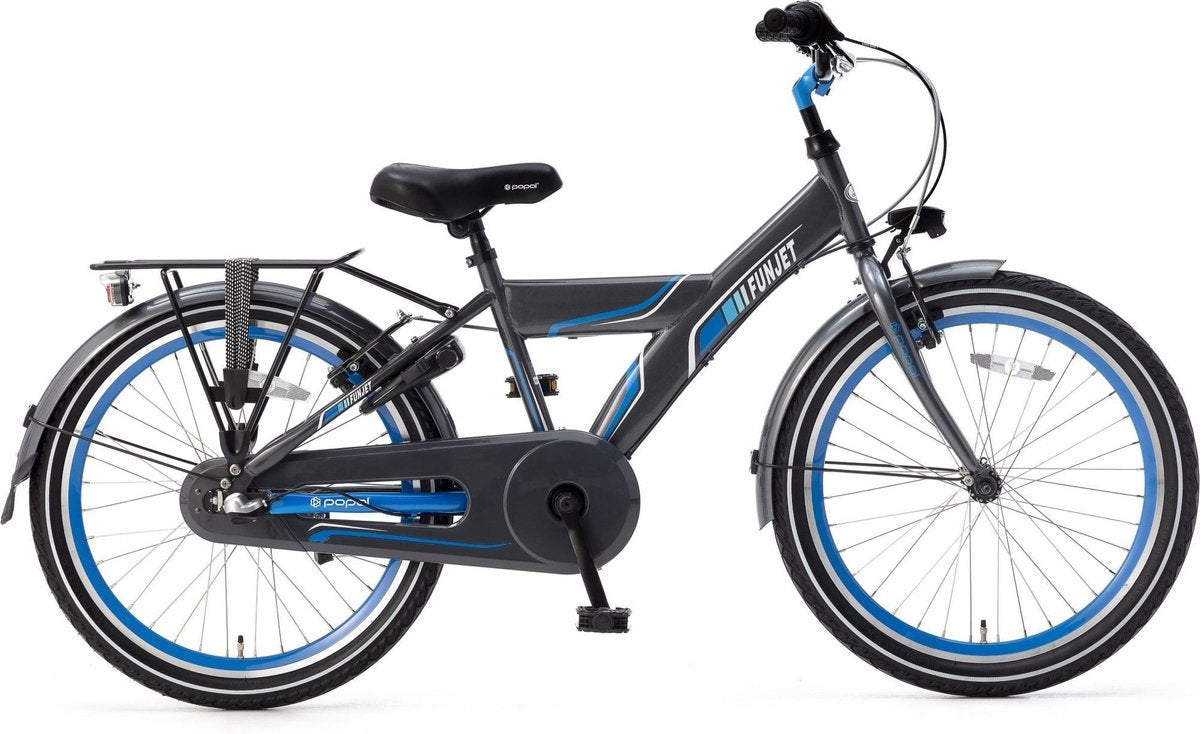 Supersuper Funjet N3 Kinderfiets - 22 inch - 3 versnellingen - Blauw/Grijs