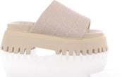 BRONX Stoere Damesslipper - "Groov-y Slide" - beige - maat 40