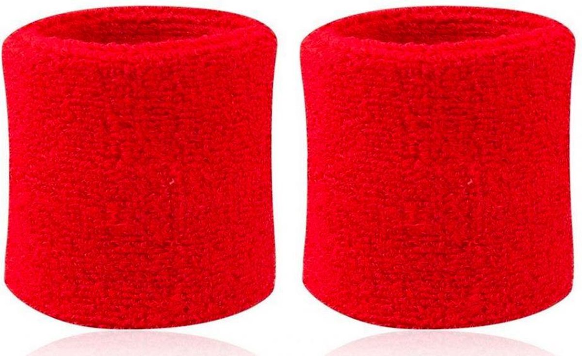 ProductGoods - 2x Zweetband Rood | Zweetbandjes pols