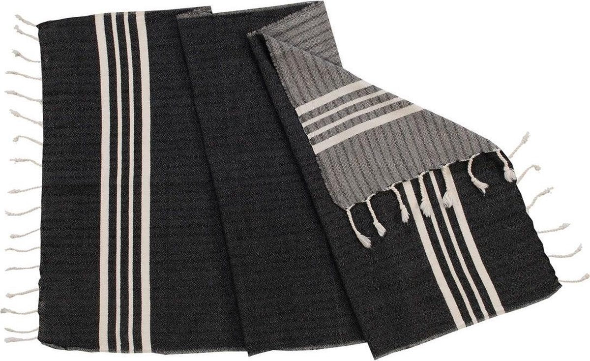Gastendoek Krem Sultan Black - 30x50cm - Toilet Handdoek - Kleine Handdoek - Wc Handdoek - Gastenhanddoek
